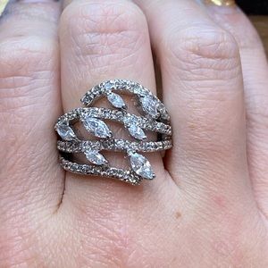 Sterling silver CZ cocktail ring